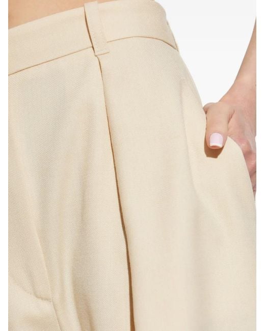 Victoria Beckham White Pleated Trousers