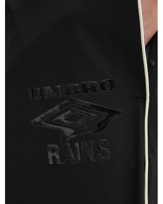 Rains Black X Umbro Drawstring Piping Track Pants
