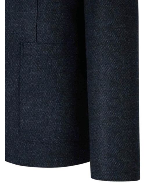 Harris Wharf London Blue Single-Button Patch-Pocket Blazer for men