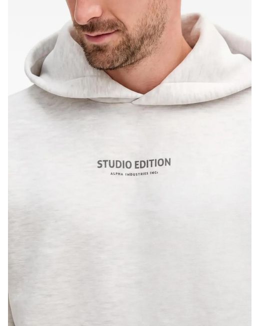 Alpha Industries White Graphic-Print Hoodie for men