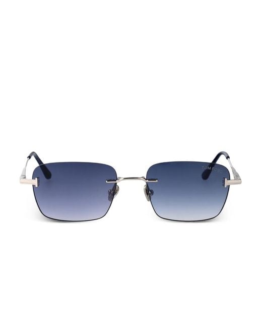 Tom Ford Blue Jake Rectangle-Frame Sunglasses