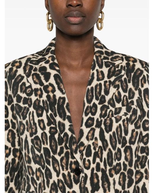 Theory Black Leopard-Pattern Blazer