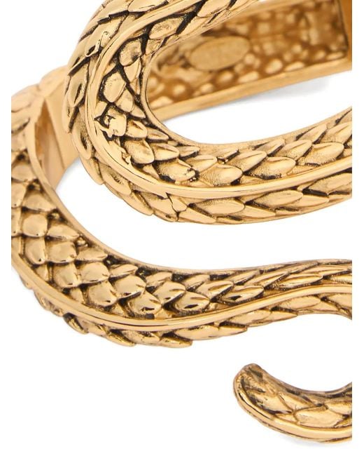 Roberto Cavalli Metallic Antiqued Snake-Effect Bangle