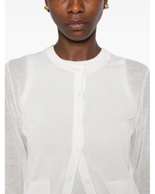 Dorothee Schumacher White Sheer-Knit Cardigan And Top Set