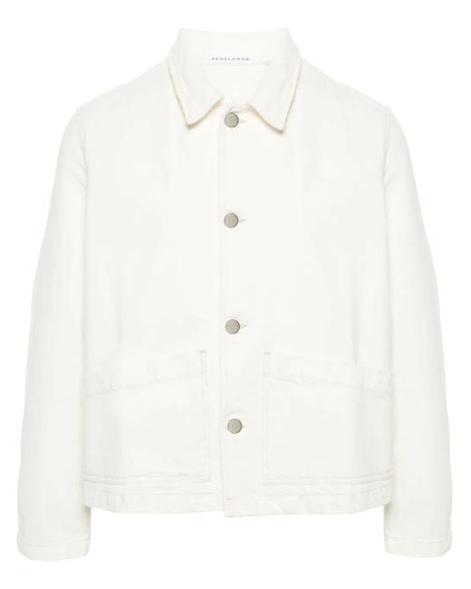 sunflower White Denim Shirt Jacket for men
