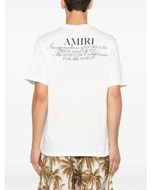 Amiri White Logo-Patch T-Shirt for men