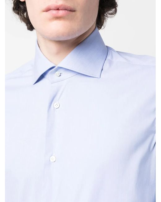 Barba Napoli Button-Up Overhemd in het Blue voor heren