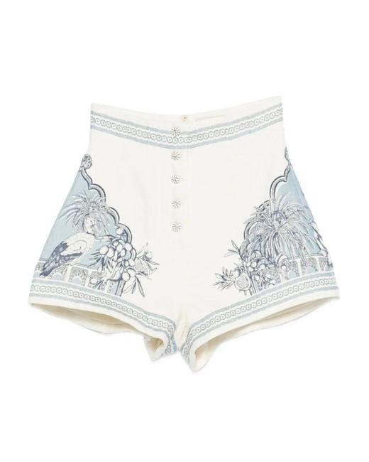 Bermudas con estampado Villa Romantica ALÉMAIS de color White