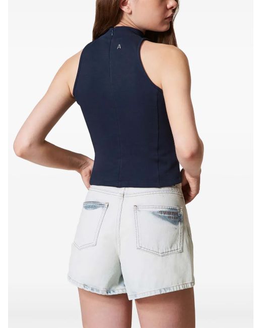 Twinset Blue Sleeveless Top