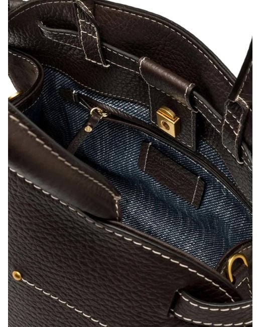 Gianni Chiarini Black Farah Maxi-Grain Leather Tote Bag