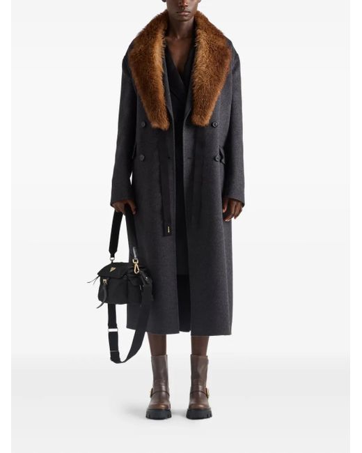 Prada Blue Double-Breasted Coat