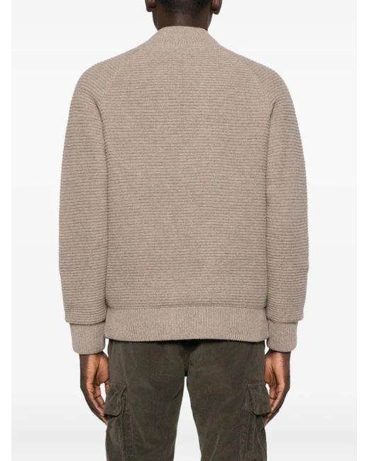 Cardigan A Coste Con Zip di Altea in Brown da Uomo