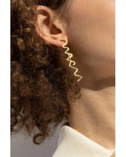 Marni Metallic Logo Drop Earrings