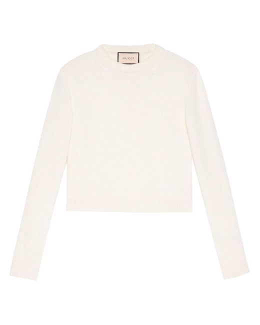 Gucci Crew neck Sweater in White Lyst UK