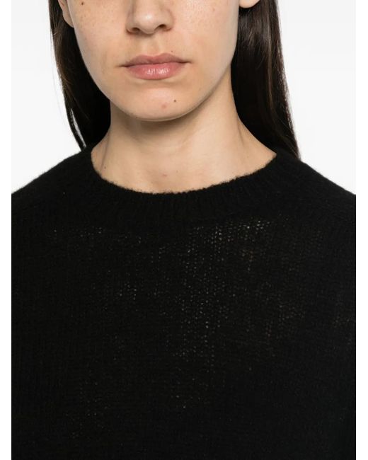 Lisa Yang Black Solene Crew-Neck Long-Sleeve Sweater
