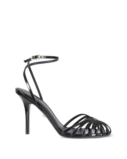 ALEVI White Ally Caged Ankle-Strap Leather Pumps