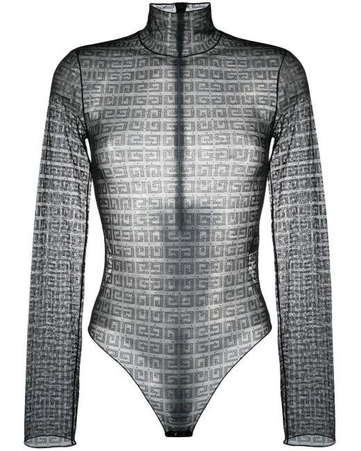 Givenchy Black 4g Sheer Bodysuit - Women's - Polyamide/elastane