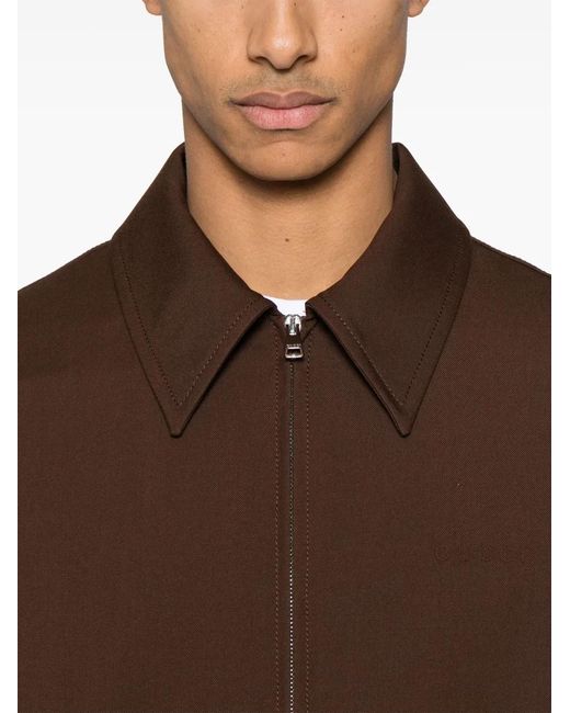 Gucci Brown Wool Jacket With Pointed Collar for men
