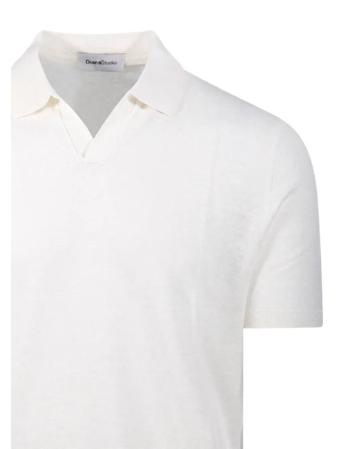 Diana Studio White V-Neck Short-Sleeved T-Shirt for men