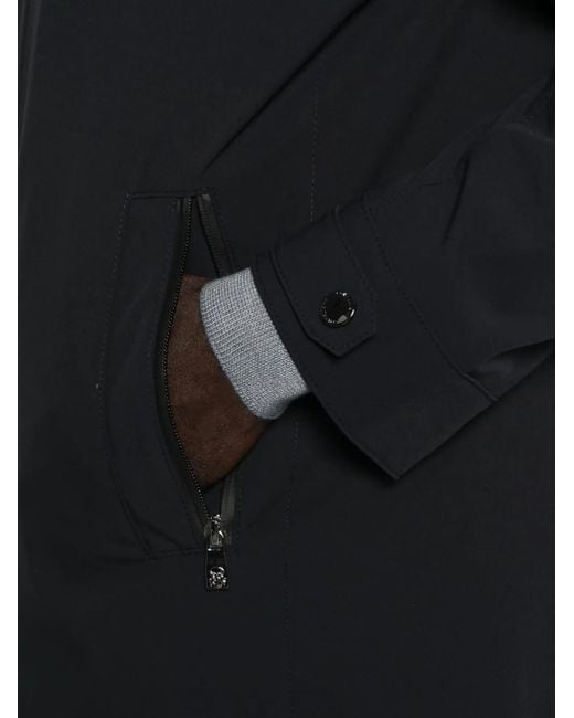 Corneliani Blue Zip-Fastening High-Neck Coat for men