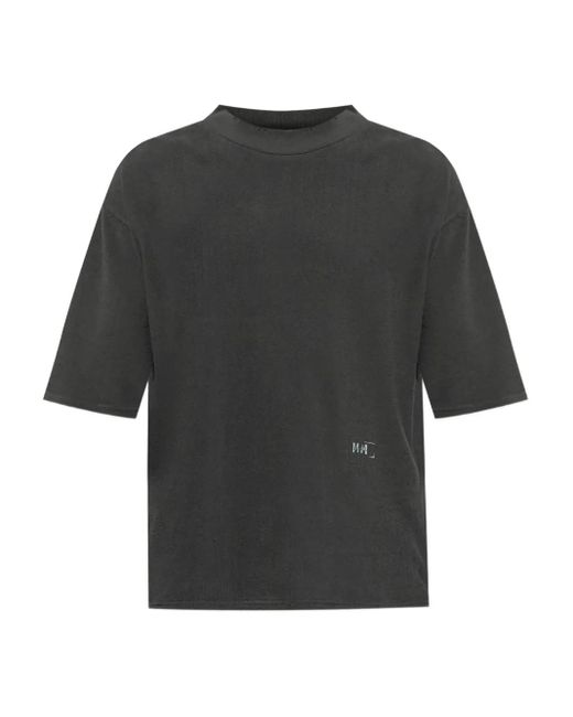 Maison Margiela Black Logo-Print Cotton T-Shirt for men