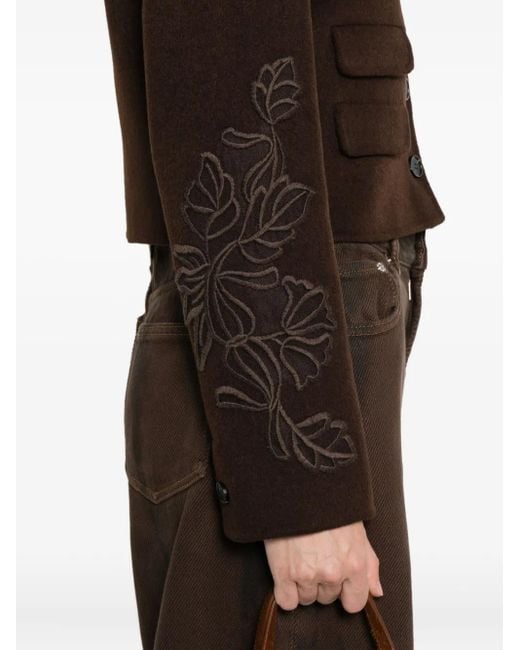 Embroidered pocket jacket ERMANNO FIRENZE de color Black