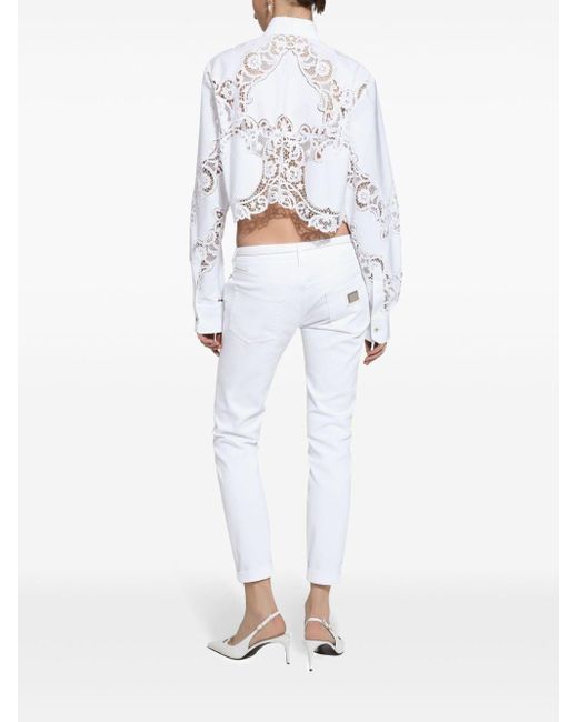 Dolce & Gabbana White Low-Rise Skinny Jeans