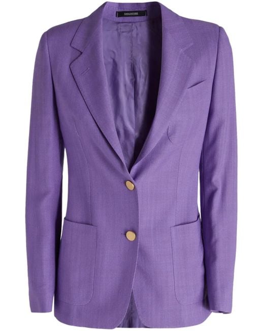 Tagliatore Purple Single-Breasted Blazer