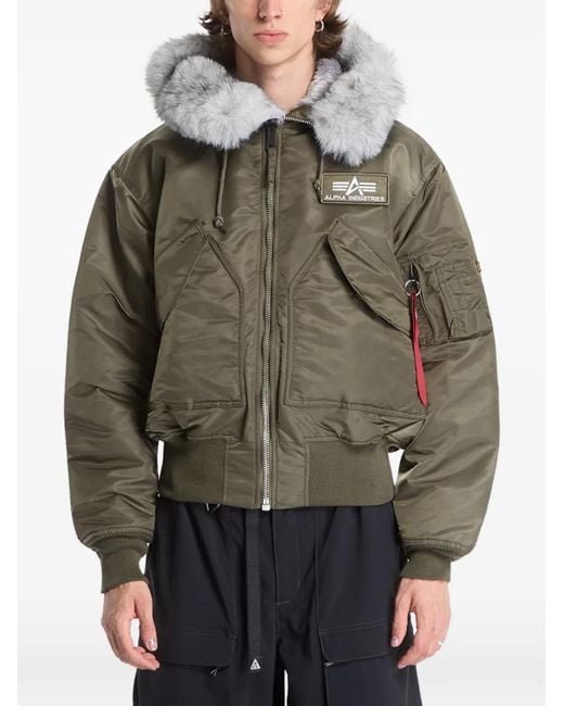 Alpha Industries Gray 45/P Hooded Custom Jacket for men