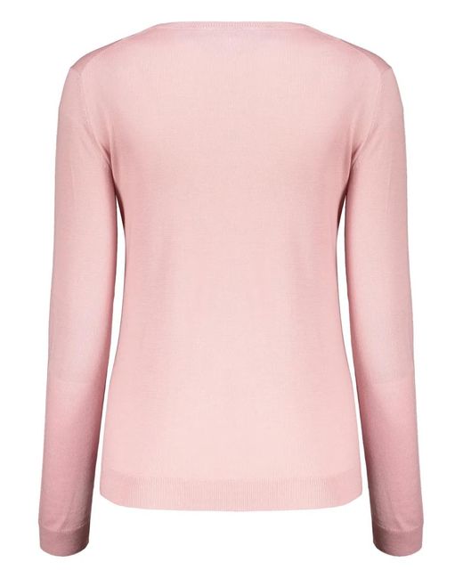 Valentino Garavani Pink Logo-Detail Ribbed Sweater