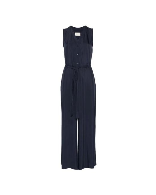 Gant Blue Belted Sleeveless Jumpsuit
