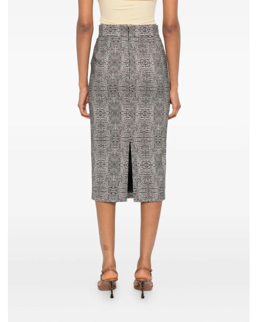 Elisabetta Franchi Kokerrok Met Pythonprint in het Gray