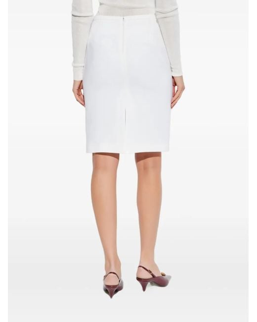 Versace White Medusa-Buckle Mini Skirt