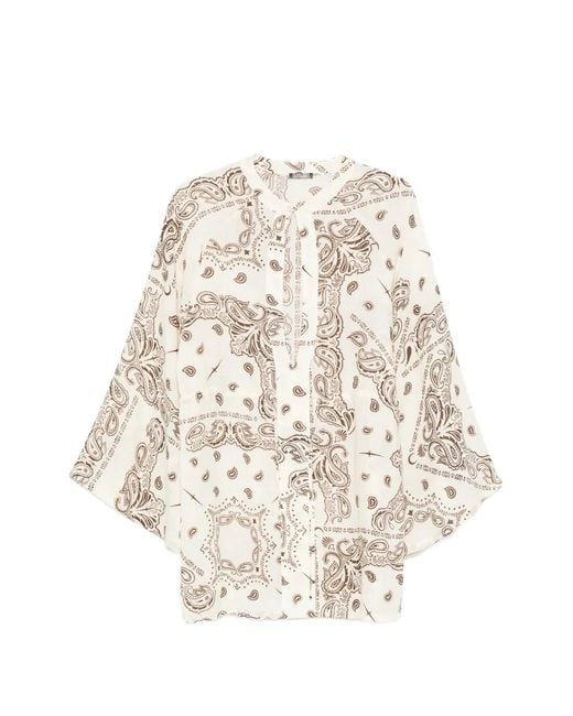 VENUJA White Paisley-Print Cut-Out Mini Dress