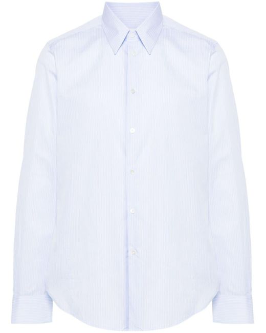 Lanvin White Striped Poplin Shirt for men