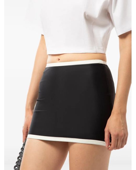 Pilzer Black Contrasting-Trim Mini Skirt