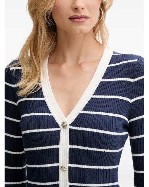Guess Blue Striped Button-Front Dress