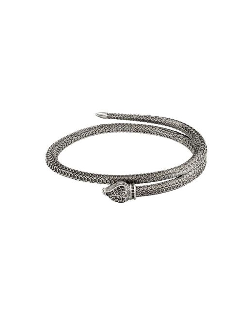 メンズ Gucci グッチ グッチ ガーデン シルバー スネーク ブレスレット メタリック Lyst