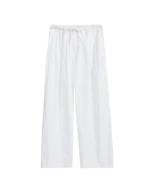 3.1 Phillip Lim White Drawstring Wide-Leg Trousers