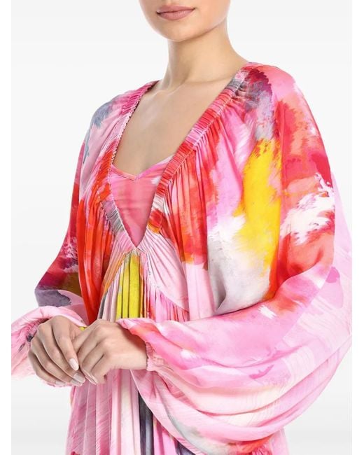 Hemant & Nandita Pink Kleid Mit Blumen-Print