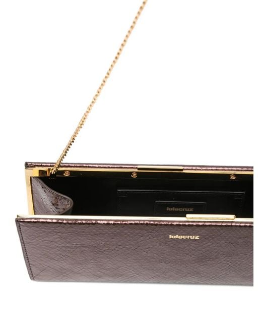 Lola Cruz White Écla Chain-Strap Clutch Bag