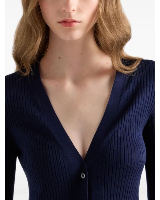 Prada Blue Cardigan Aus Baumwolle