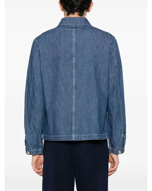 C P Company Blue Logo Denim Jacket for men