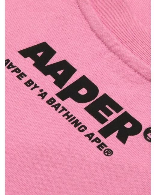 Aape By A Bathing Ape Pink Bravo Monkey-Embellished T-Shirt for men