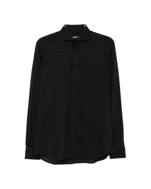 Karl Lagerfeld Black Modern Fit Button-Fastening Shirt for men
