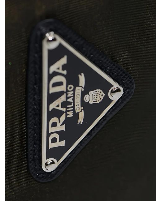 Prada Green Logo-Plaque Backpack for men