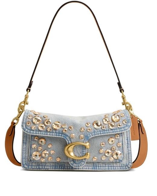 COACH Gray Tabby Embellished Shoulder Bag