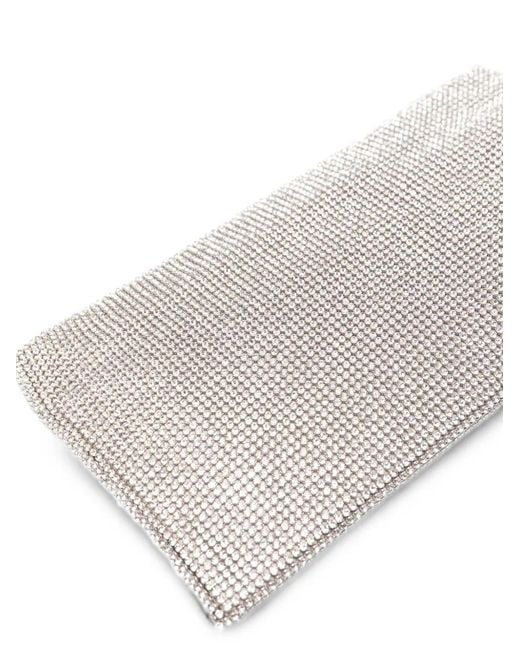 Benedetta Bruzziches Gray La Petite Crystal-Embellished Clutch Bag