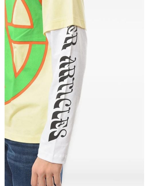 Vyner Articles Green Print-Detail Long-Sleeve Top for men