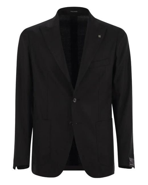 Tagliatore Black Derrick Wool Blazer for men